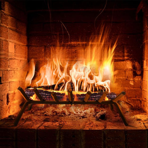 7-Bar Steel Outdoor Grill and Fireplace Log Holder
