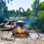 7-Bar Steel Outdoor Grill and Fireplace Log Holder