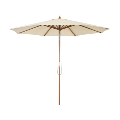 Wooden Parasol Umbrella with Pulley Lift System and Tilt Adjustment