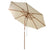 Wooden Parasol Umbrella with Pulley Lift System and Tilt Adjustment