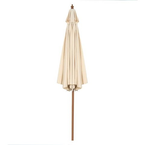 Wooden Parasol Umbrella with Pulley Lift System and Tilt Adjustment