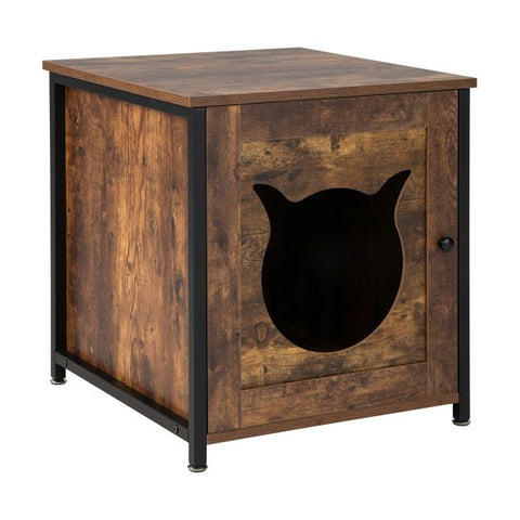 Litter Box Enclosure for Cats with Door and Ventilated Hole