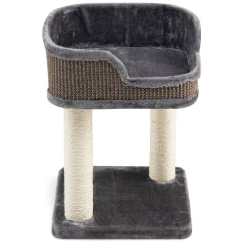 Two-Layer Delight Cat Tree Featuring Soft Plush Perch and Scratching Posts