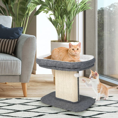 2-Tier Retreat with Cozy Perch, Sisal Scratcher, and Playful Ball