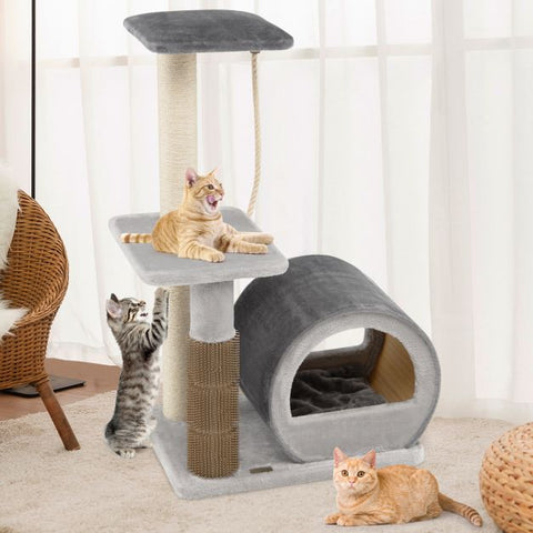 Molly Cat Tree Multi-Level Design with Grooming Brush and Sisal Rope