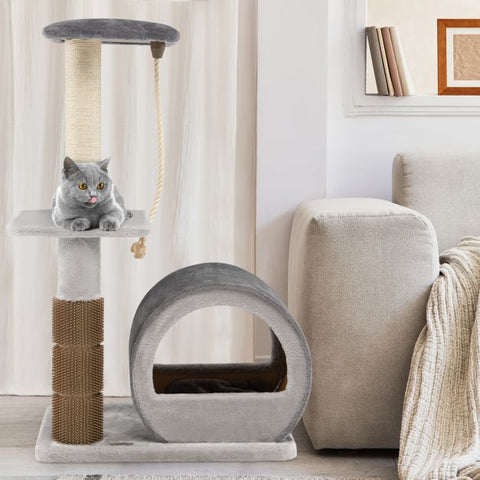 Molly Cat Tree Multi-Level Design with Grooming Brush and Sisal Rope
