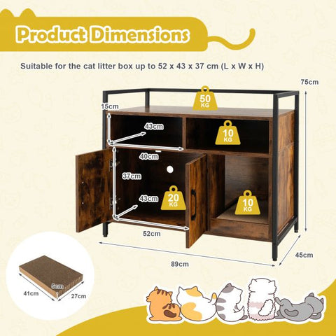 Cat Litter Box Enclosure Wooden Design
