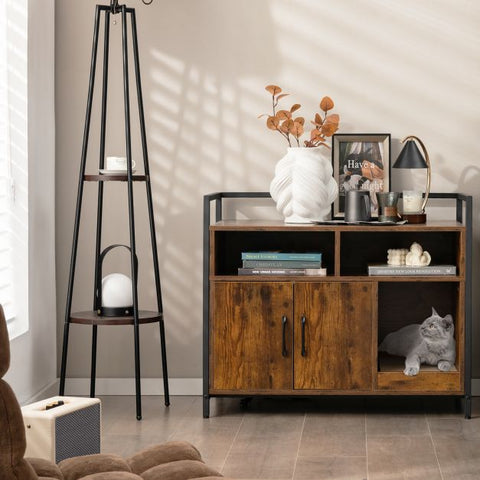 Cat Litter Box Enclosure Wooden Design