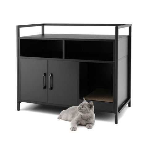 Cat Litter Box Enclosure Wooden Design