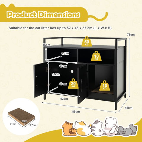Cat Litter Box Enclosure Wooden Design