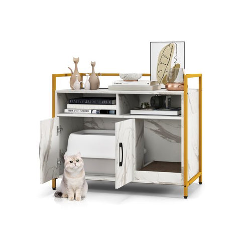 Cat Litter Box Enclosure Wooden Design