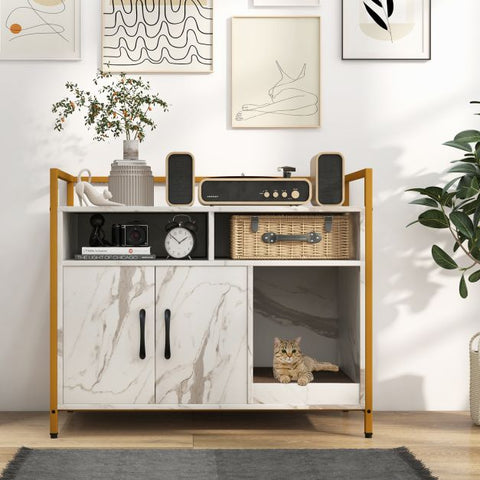 Cat Litter Box Enclosure Wooden Design
