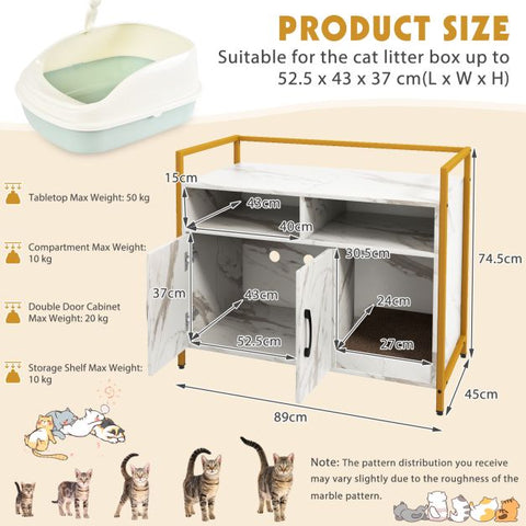 Cat Litter Box Enclosure Wooden Design