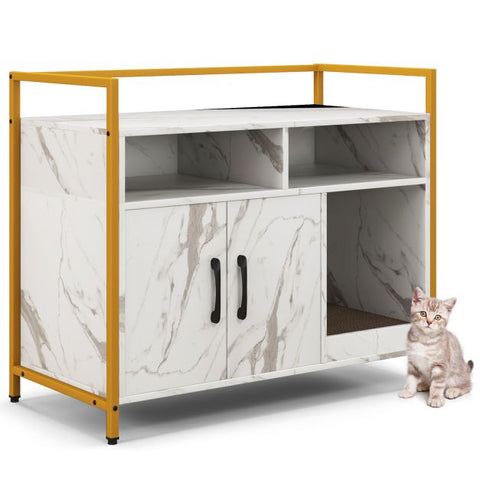 Cat Litter Box Enclosure Wooden Design