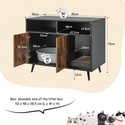 Litter Box Hideaway with Built-In Scratching Pad