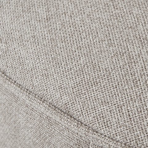 Minimalist and Modern Swivel Ottoman with Textured Fabric in Oatmeal