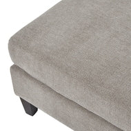 Elegant Ottoman with Sturdy Wooden Legs and Plush Velvet style in Taupe