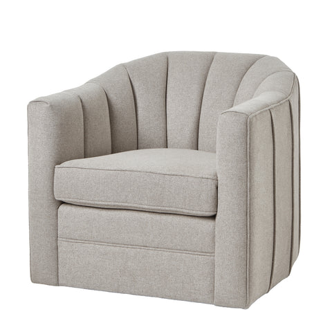 Minimalist and Modern Swivel Chair in Oatmeal