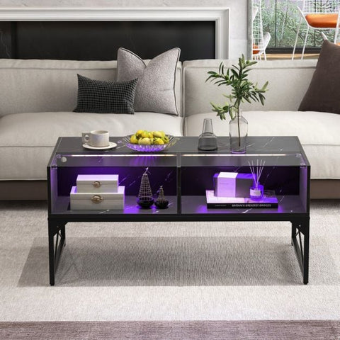 Stylish and Modern LED Tempered Glass Coffee Table