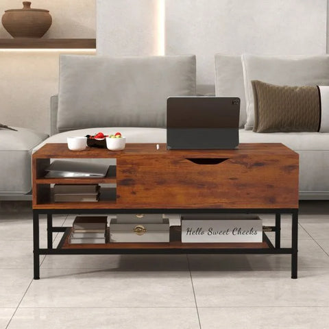 Elegant and Practical Multi-use Coffee Table with Removable Shelf