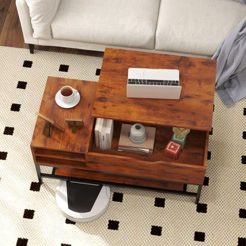 Elegant and Practical Multi-use Coffee Table with Removable Shelf