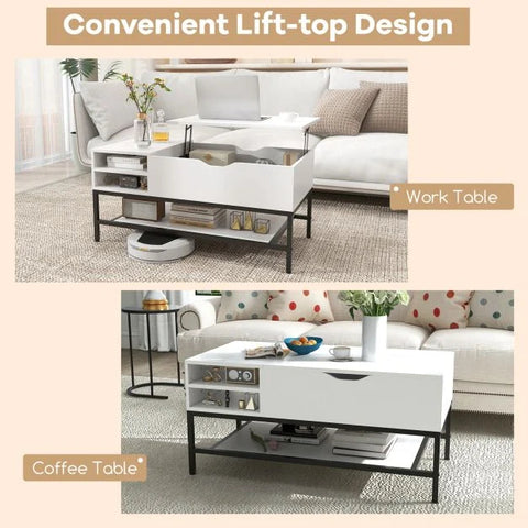 Elegant and Practical Multi-use Coffee Table with Removable Shelf
