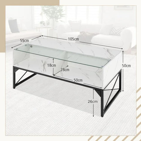 Stylish and Modern LED Tempered Glass Coffee Table