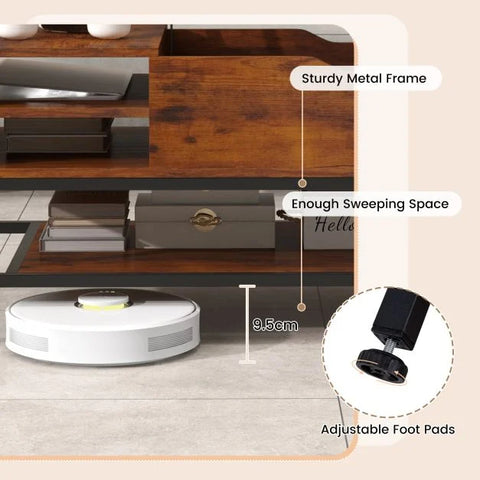 Elegant and Practical Multi-use Coffee Table with Removable Shelf