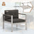 Garden Armchair with High-Grade Aluminium and soft Cushions in Grey