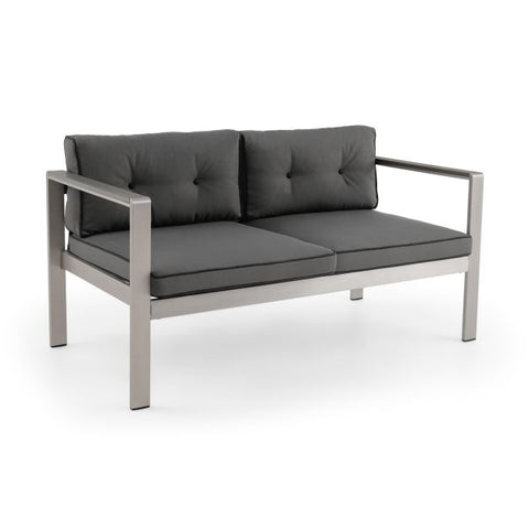 Fairway Outdoor Loveseat with soft Cushions in Grey