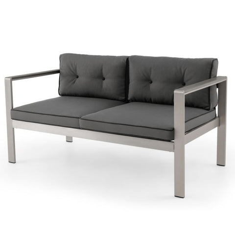 Fairway Outdoor Loveseat with soft Cushions in Grey