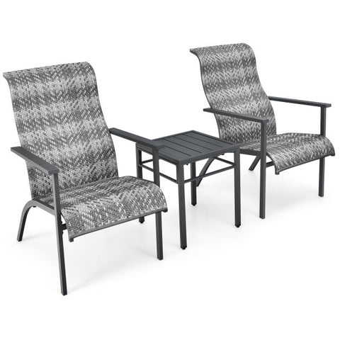 Garden Steel Framed Furniture Set with Sturdy and Ergonomic Design in Grey