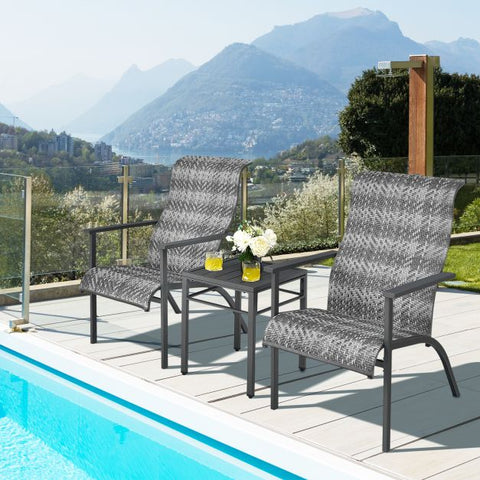 Garden Steel Framed Furniture Set with Sturdy and Ergonomic Design in Grey