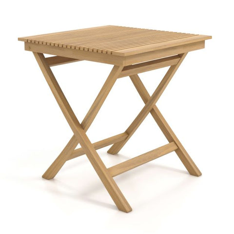 Patio 70cm Bistro Table with Slatted Table Top and Sturdy Wood Frame