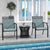 Garden All-Weather Dining Chair Set with Backrest and Sturdy Frame