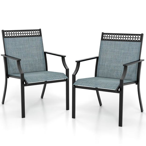 Garden All-Weather Dining Chair Set with Backrest and Sturdy Frame