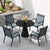 Garden All-Weather Dining Chair Set with Backrest and Sturdy Frame