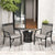 Garden All-Weather Dining Chair Set with Backrest and Sturdy Frame