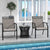 Garden All-Weather Dining Chair Set with Backrest and Sturdy Frame