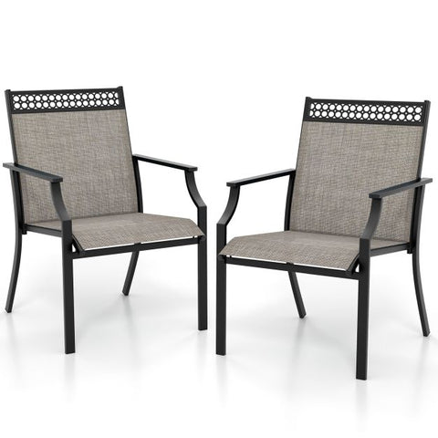 Garden All-Weather Dining Chair Set with Backrest and Sturdy Frame
