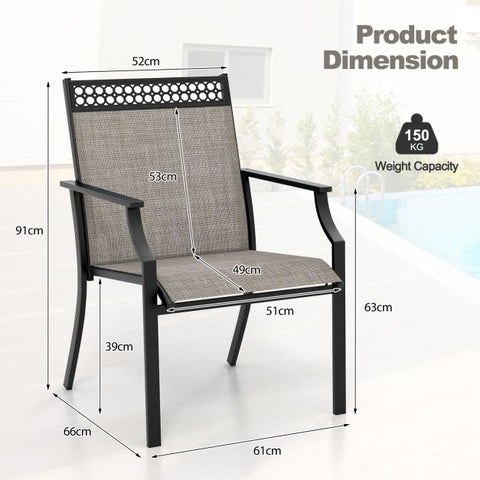 Garden All-Weather Dining Chair Set with Backrest and Sturdy Frame
