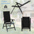 Outdoor Lightweight Folding Chairs with 7-Level Recline and Padded Seat in Black