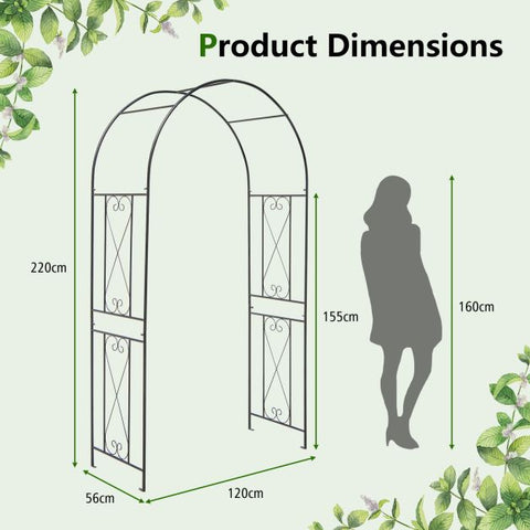 Garden Decorative Plant Archway with Wide Application in Black