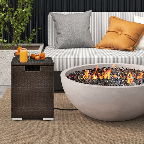 Heavy Duty 2-in-1 Multifunction Propane Gas Tank Table in Brown