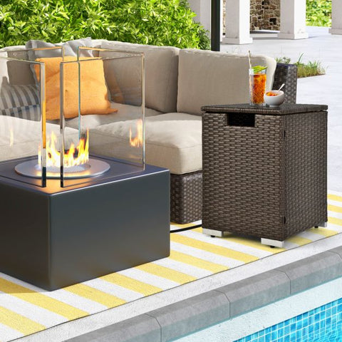 Heavy Duty 2-in-1 Multifunction Propane Gas Tank Table in Brown