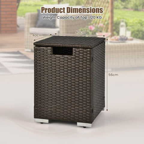 Heavy Duty 2-in-1 Multifunction Propane Gas Tank Table in Brown