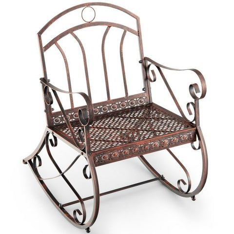 Maven Garden Outdoor Rocking Chair with Armrest and Ergonomic Design