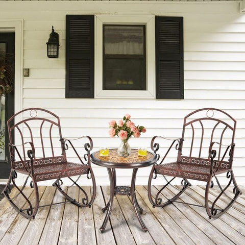 Maven Garden Outdoor Rocking Chair with Armrest and Ergonomic Design