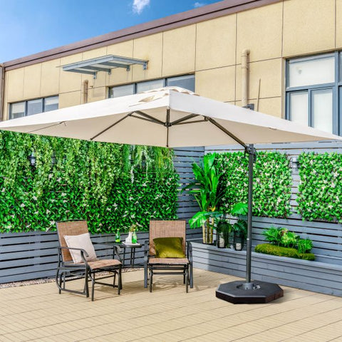 Garden Square Cantilever Umbrella with Tilt Adjustment Feature in Beige