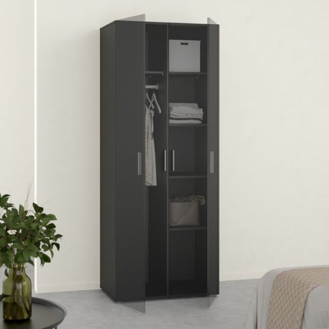 Versatile Sleek and Modern Wardrobe with Beautiful Oak Sides and Glossy Paint Finish